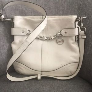 Coach white leather crossbody / shoulder bag